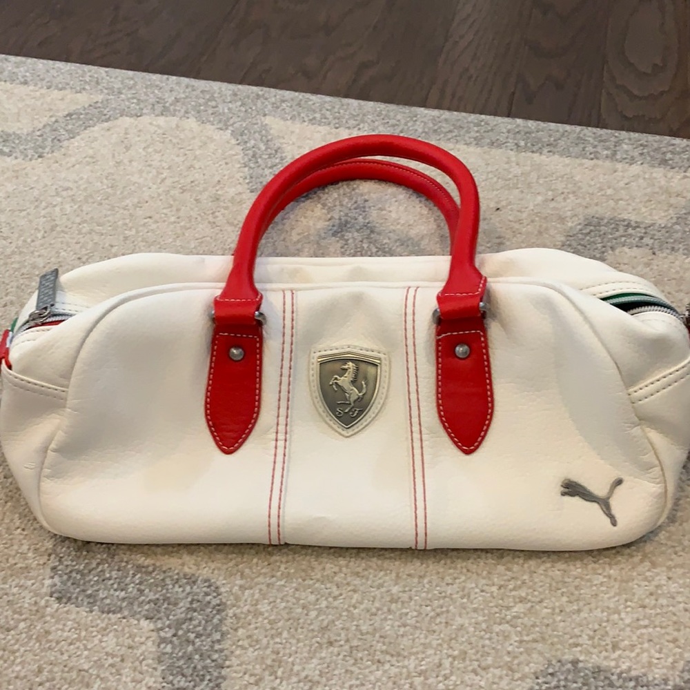 Puma Ferrari white leather purse